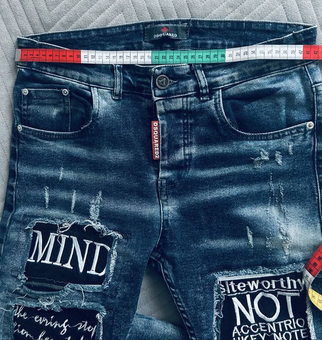 Dsquared spodnie jeansowe grubsze granat