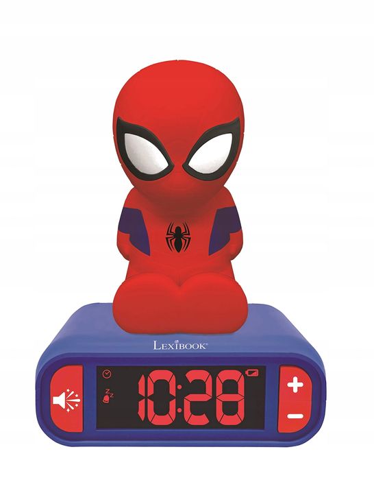 Budzik Spider-Man z dźwiękami i podświetleniem LCD dla fanów Marvela