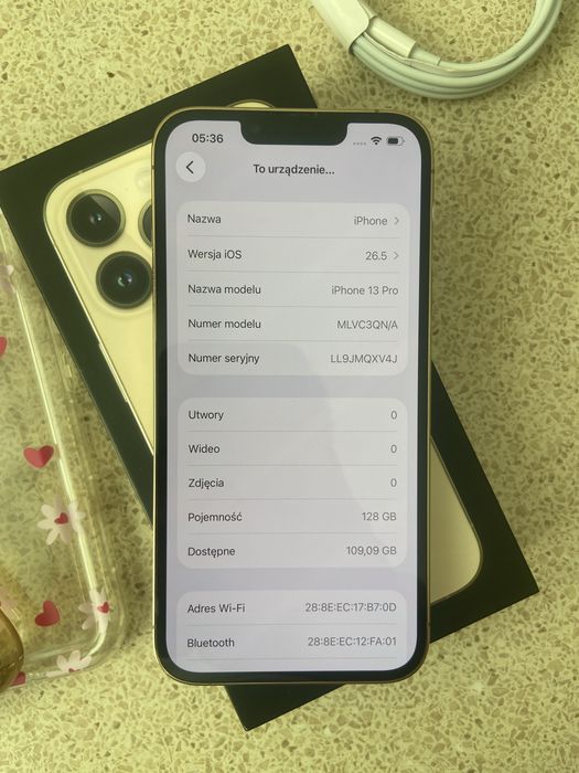 iPhone 13 Pro 128 GB Gold z kompletnym zestawem