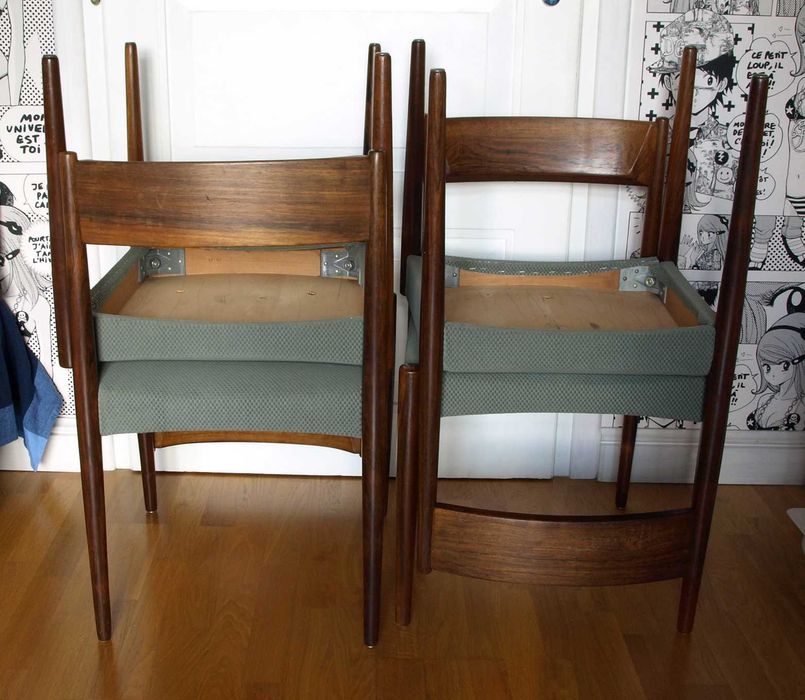 4 krzesła komplet rosewood Lubke modern design