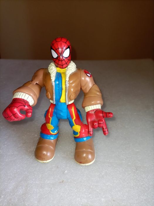 Antigo e raro  boneco homem aranha com blusão de aviador