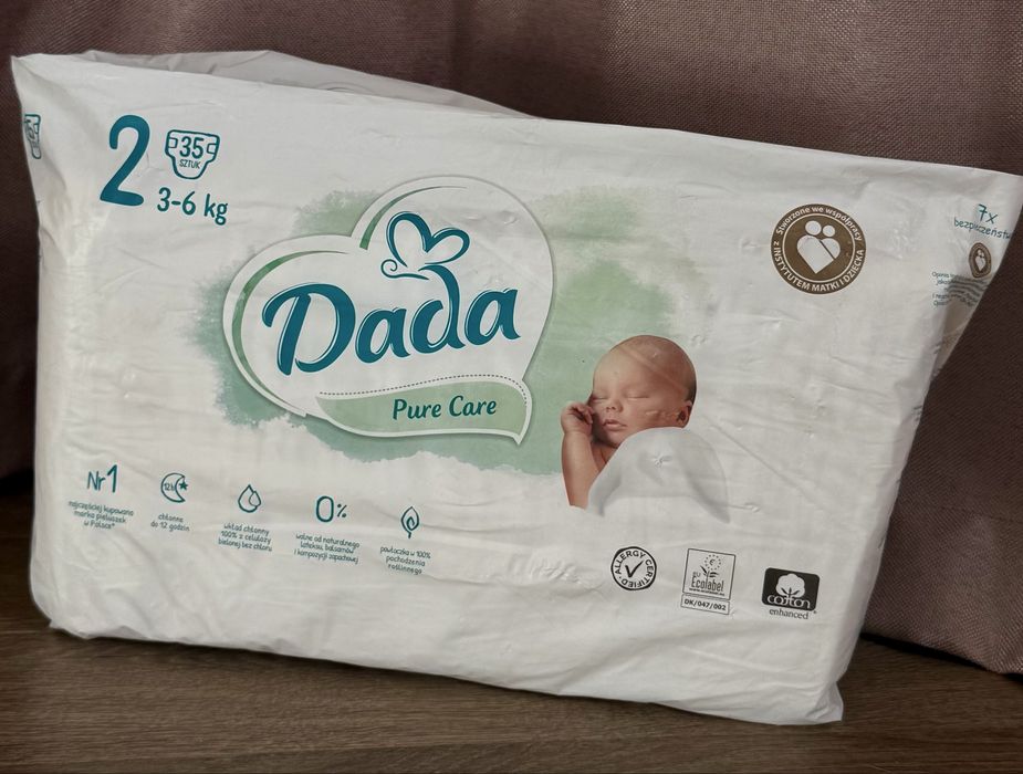 Підгузники Dada pure care - 2 (3-6 kg) -35 штук в ураковці