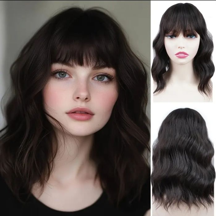 Peruka czarna grafit