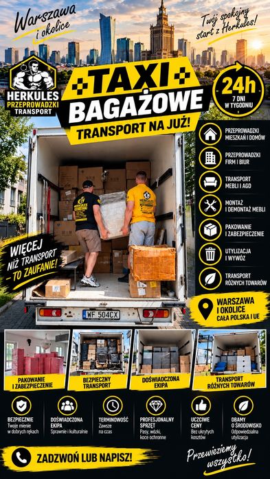 Taxi Bagażowe Warszawa – Transport Mebli i Rzeczy | Bus 24/7