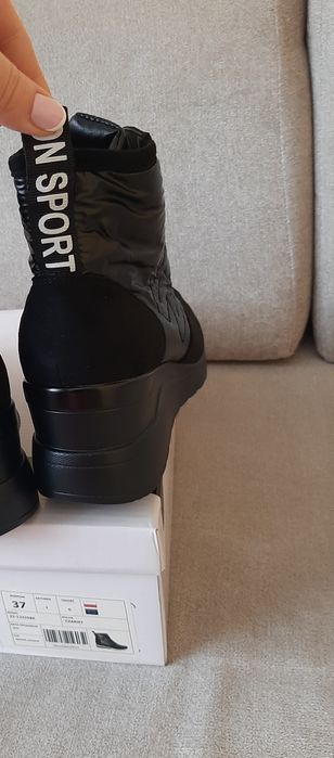 Potocki sneakersy botki na koturnie lekkie 37 Nowe