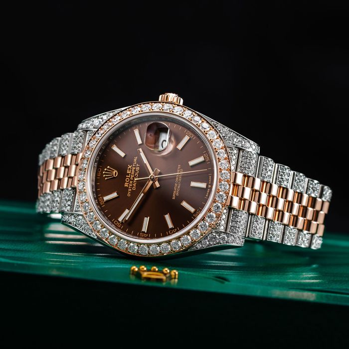 ICED Rolex Datejust 41 tarcza czekoladowa
