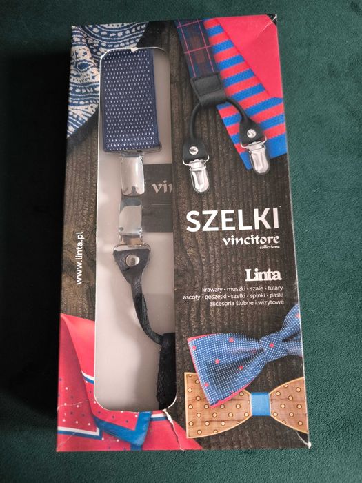 Szelki Granatowe - Białe Kropki Vincitore Linta