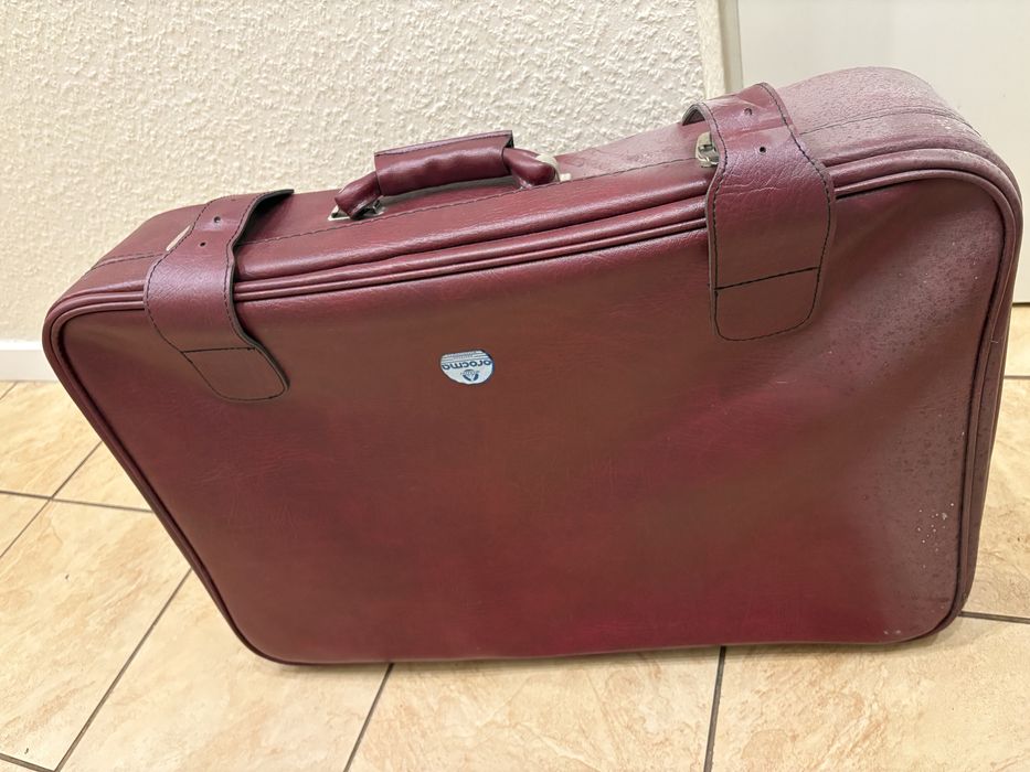 Walizka Vintage PRL skórzana