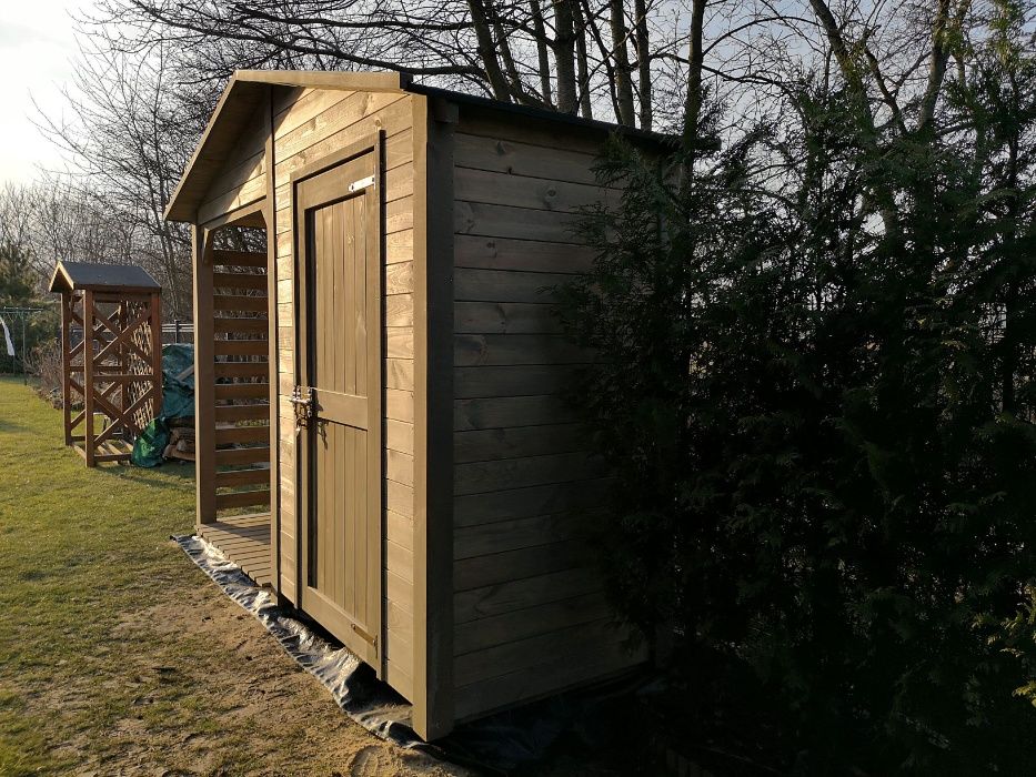 Drewutnia z domkiem narzędziowym 3,14 x 1,1m z dachem dwuspadowym