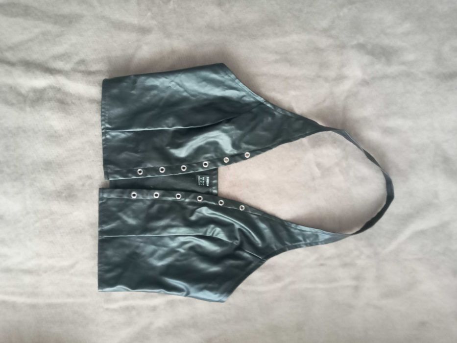 шкіряний чорний топ