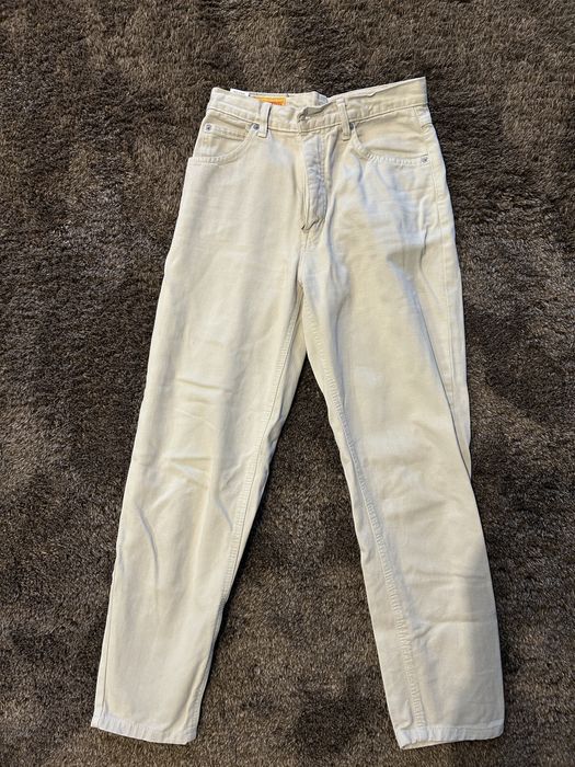 Bezowe jeansy 28/30 S z wysokim stanem