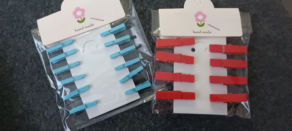 Klamry Drewniane / Ozdobne Spinacze / Rękodzieło  / Dekoracja  / 2 opk