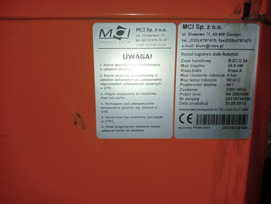 Sprzedam część do pieca