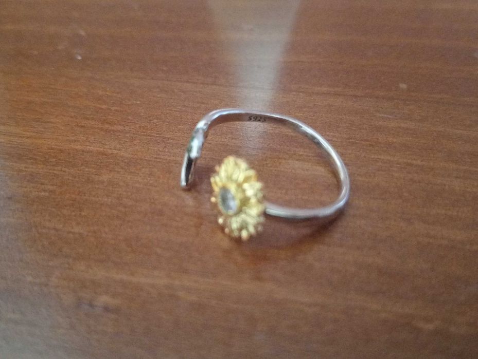 Anel de Prata 925, Girassol