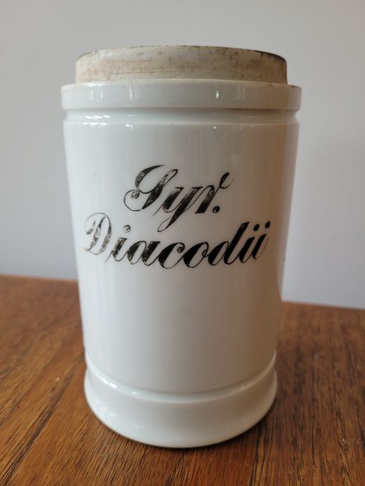 Pojemnik apteczny porcelana Syr. Diacodii vintage