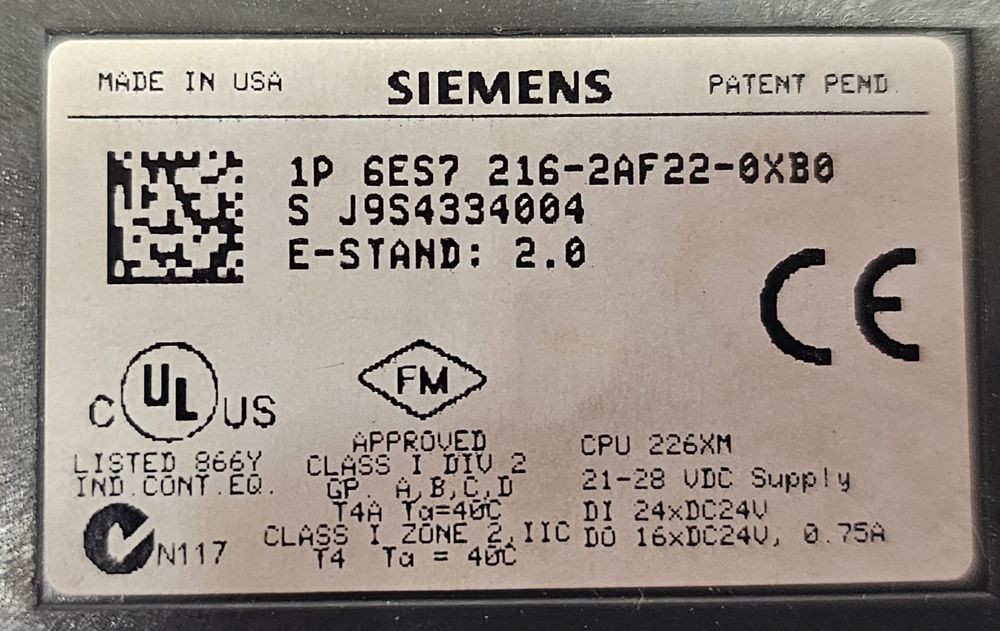 Sterownik PLC Siemens S7-200 6ES7 216-2AF22-0XB0