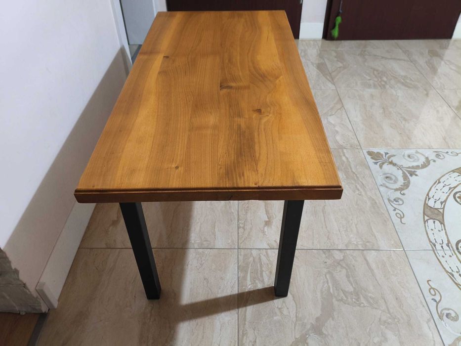 Solidny Stolik Kawowy LOFT | Gruby Blat 4cm | 115x57 | Industrialny