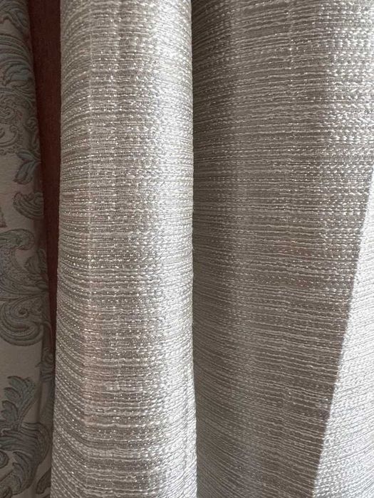 Штора сіра срібляста | ширина 1,5 м | тканина та пошиття на замовлення
