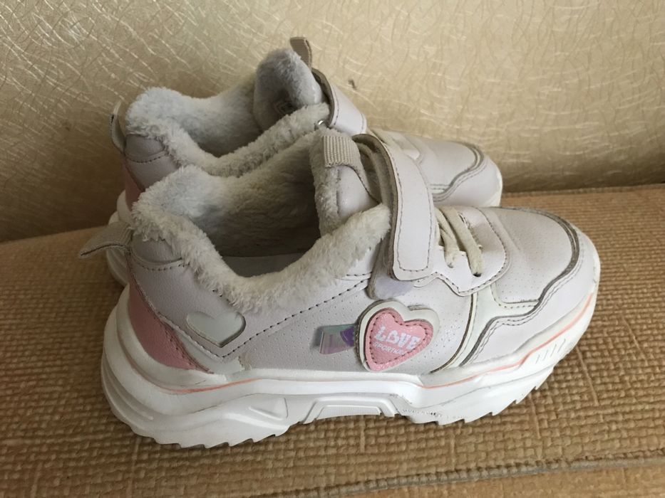Теплі білі кросівки, кроссовки для дівчаток 31 роз