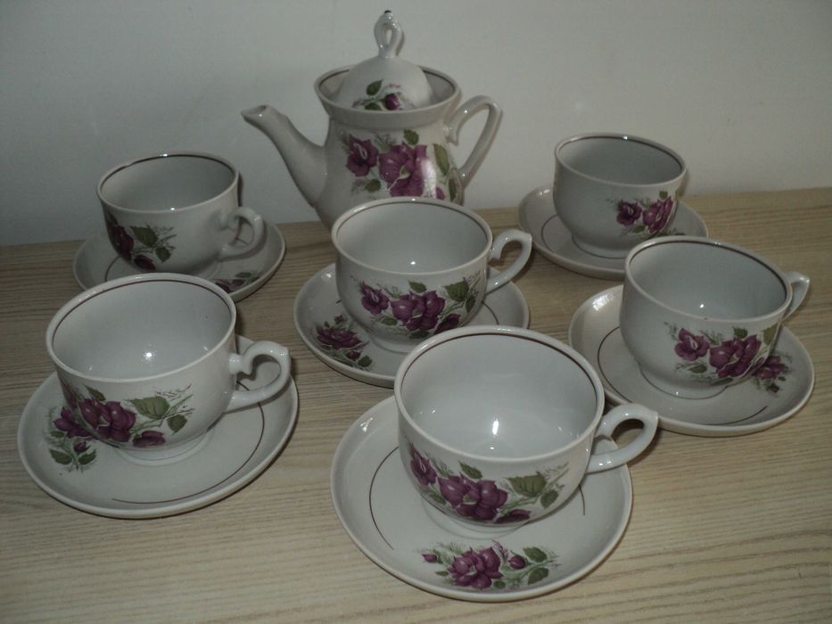 Nowy serwis kawowy 6 szt. dzbanek i cukiernica