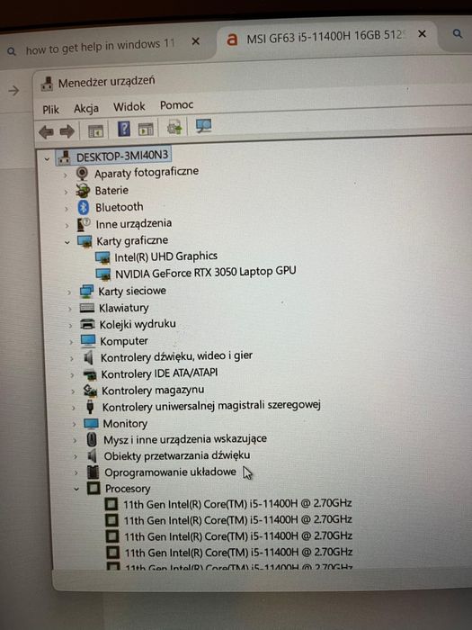 Notebook MSI GF63 Thin i5