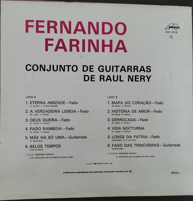 Vinil Lp - Fernando Farinha Conjunto de Guitarras de Raul Nery