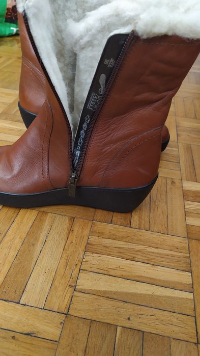 Buty zimowe skóra + wełna 36