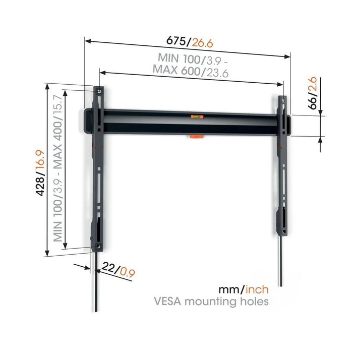 TVM 3603 płaski uchwyt do TV 40"-100"