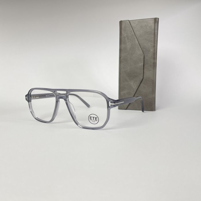 Okulary oprawki ETE unisex - szare, acetat, styl aviator