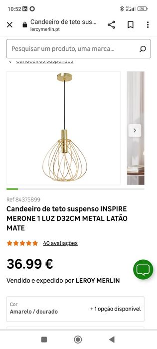 Vendo candeeiro teto