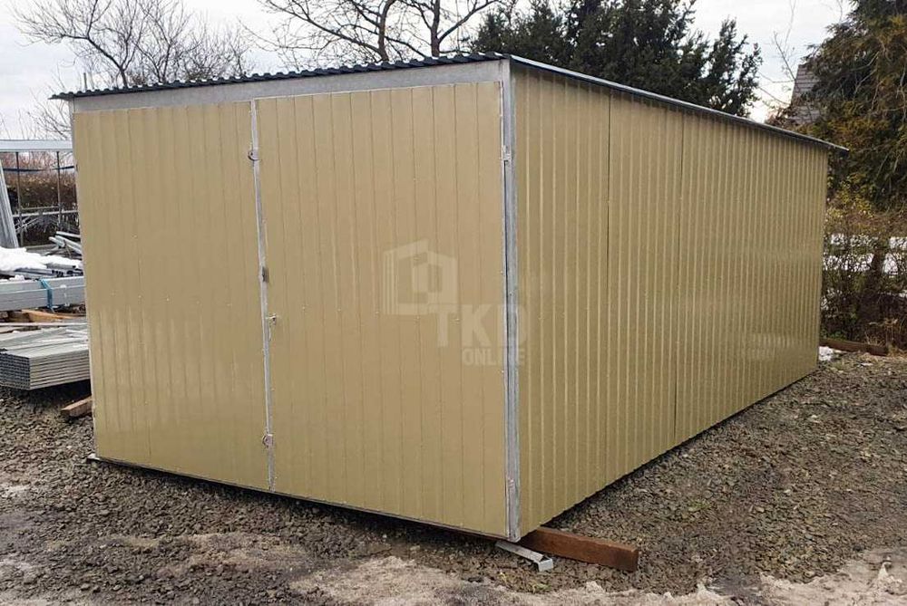 Garaż blaszany 3x5m II Gatunek wolnostojący na budowę dach TKD402