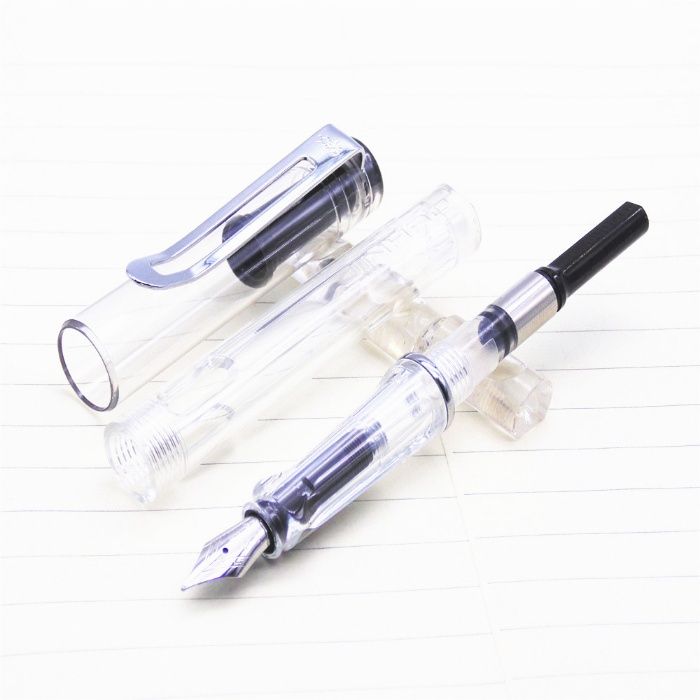 Caneta de Tinta Permanente (Aparo/Tinteiro) Transparente (Nova)