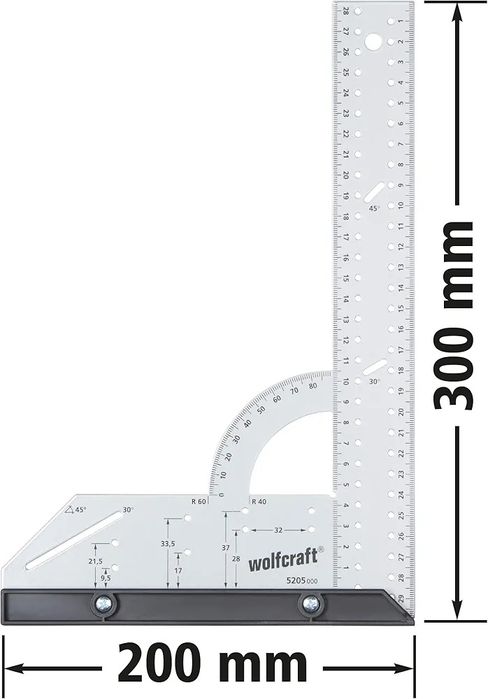 Wolfcraft Esquadro de 30 cm