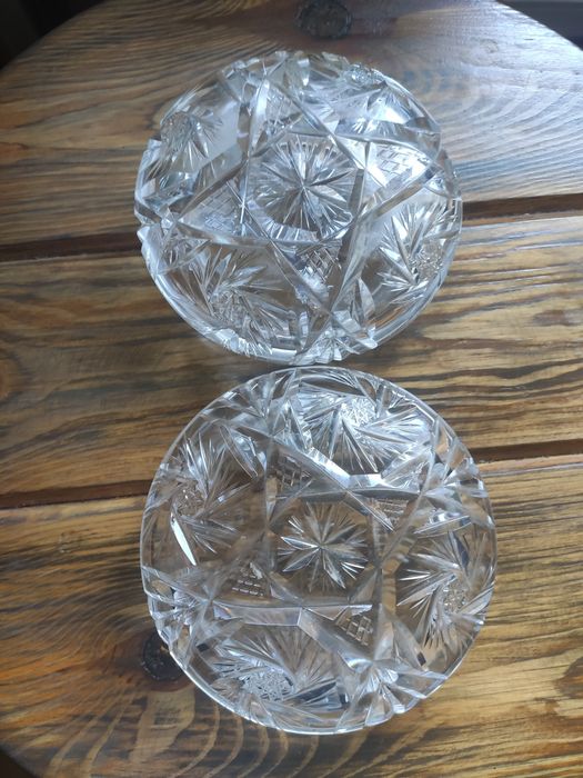 Kryształowa szkatułka ,PRL .