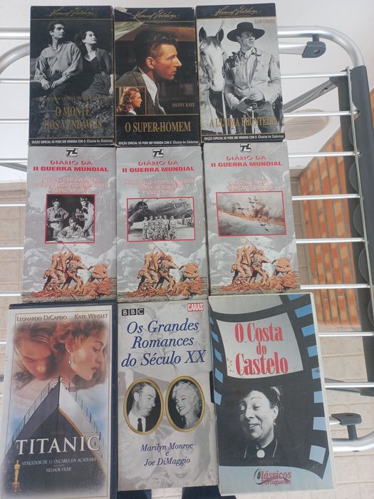 9x cassetes vhs , segunda guerra mundial , titanic ,original