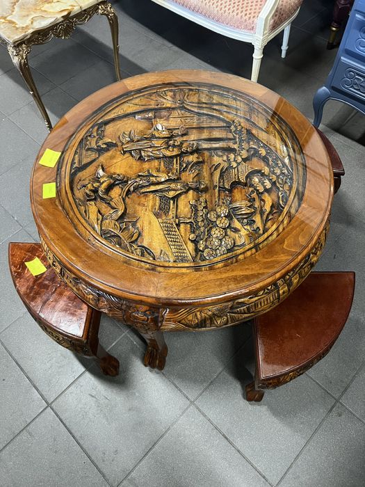 Stolik Orientalny okrągły z taboretami/Raty