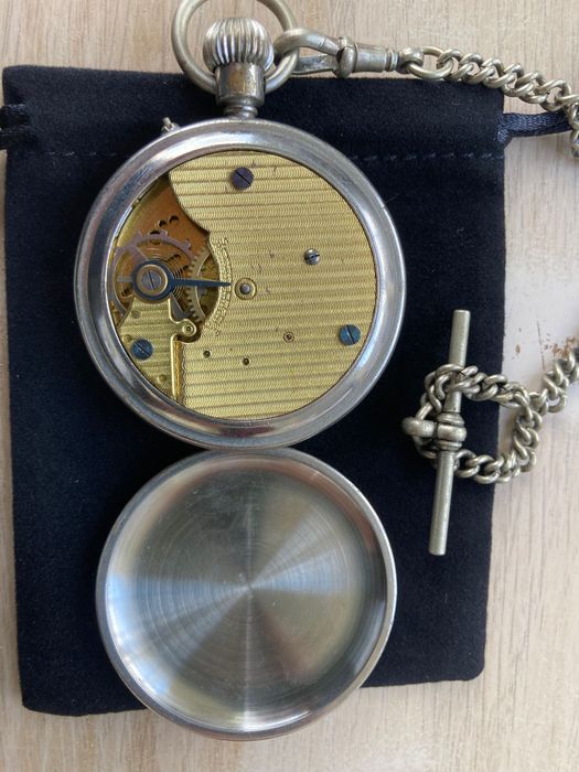 Relógio de bolso inglês antigo Cattermoles Wonder Lever corrente