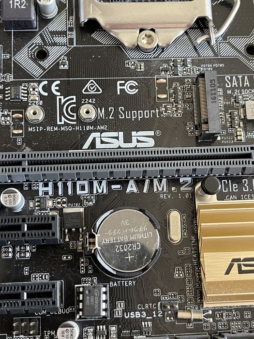 Материнська плата s1151 g6-7 Intel H110 2*DDR4 Asus H11OM-A/M.2 mATX