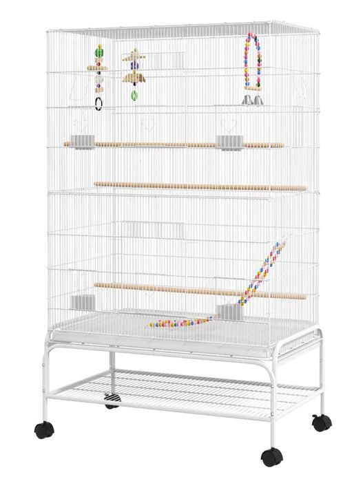 Gaiola Nova Grande para Pássaros com Rodas e Brinquedos para Pássaros