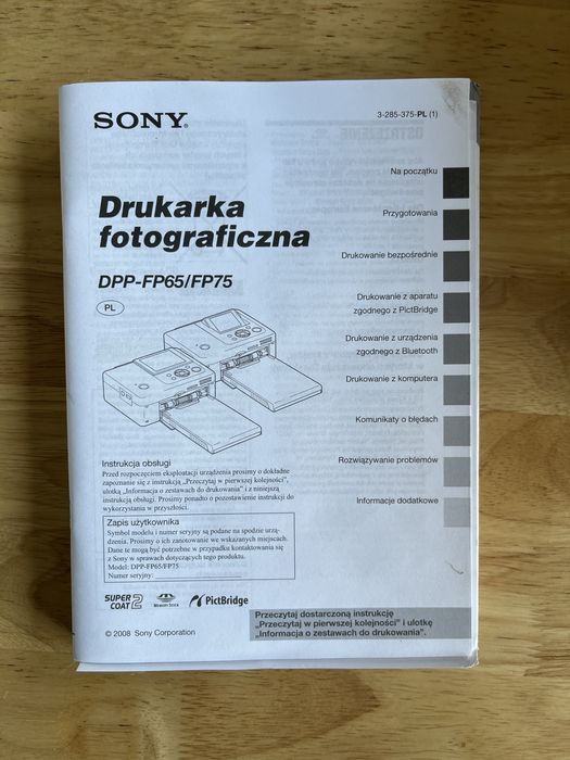 Drukarka do zdjęć SONY DPP-FP65