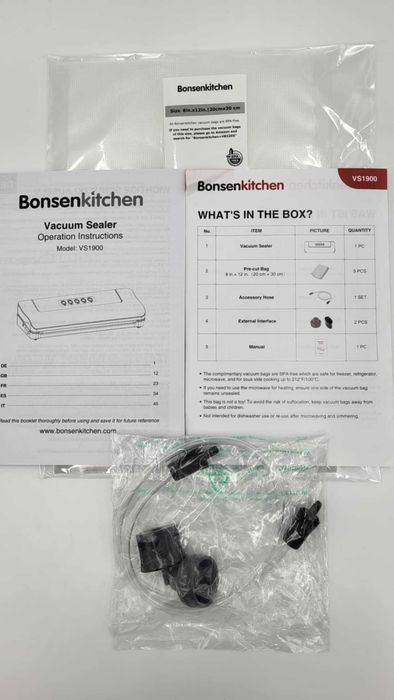 Zgrzewarka próżniowa Bonsenkitchen VS1900 + worki