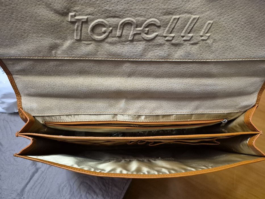 Шкіряний портфель, унісекс, новий, натуральна шкіра