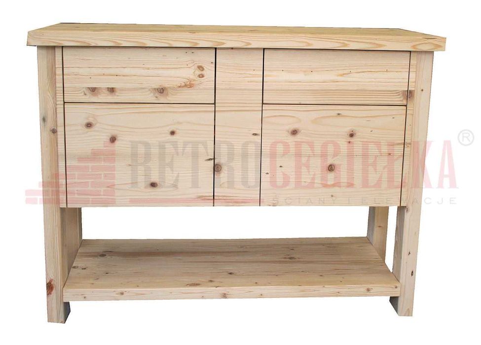 Szafka łazienkowa, stare drewno heblowane, cztery szuflady, tip on