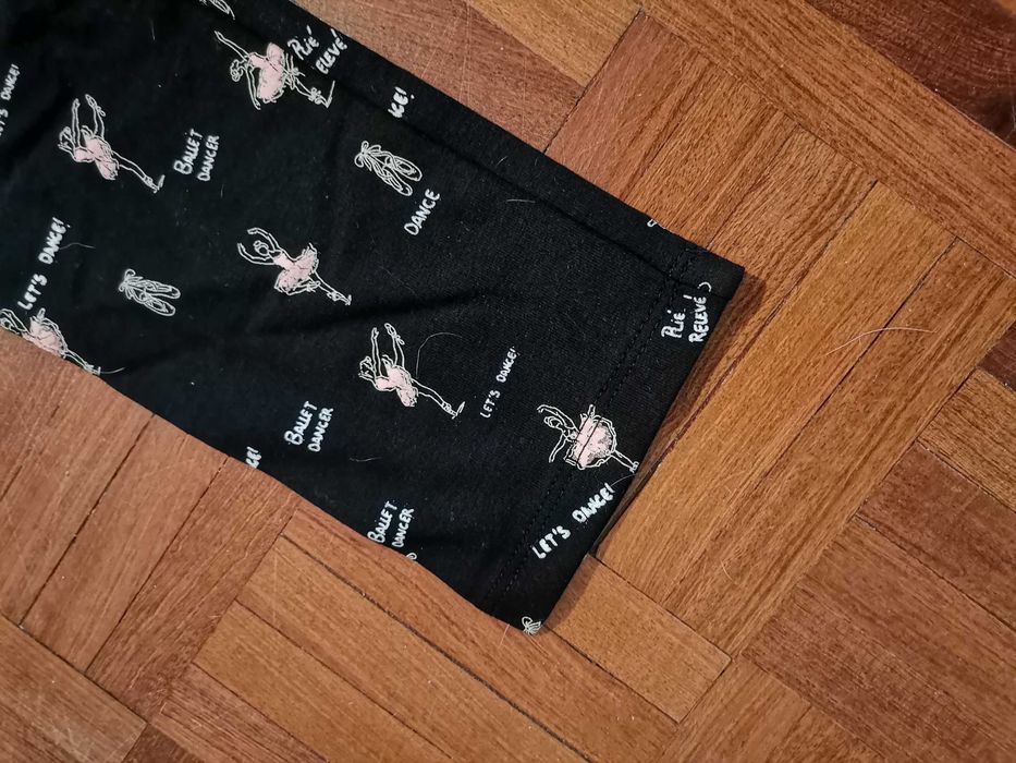 Leggins menina preta c/ padrão - Novo   11/12 anos ou 152cms