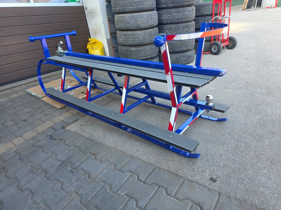 Sanki Kuligowe / Masywne Duże Sanie do Quada Traktora Siedzisko 195cm