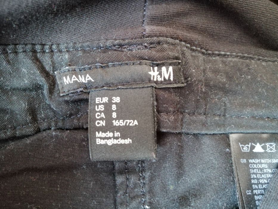Spodnie czarne ciążowe 38 H&M