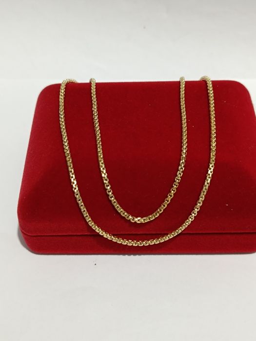 Złoty łańcuszek splot Kostka okrągła dł.45cm, złoto próby 585