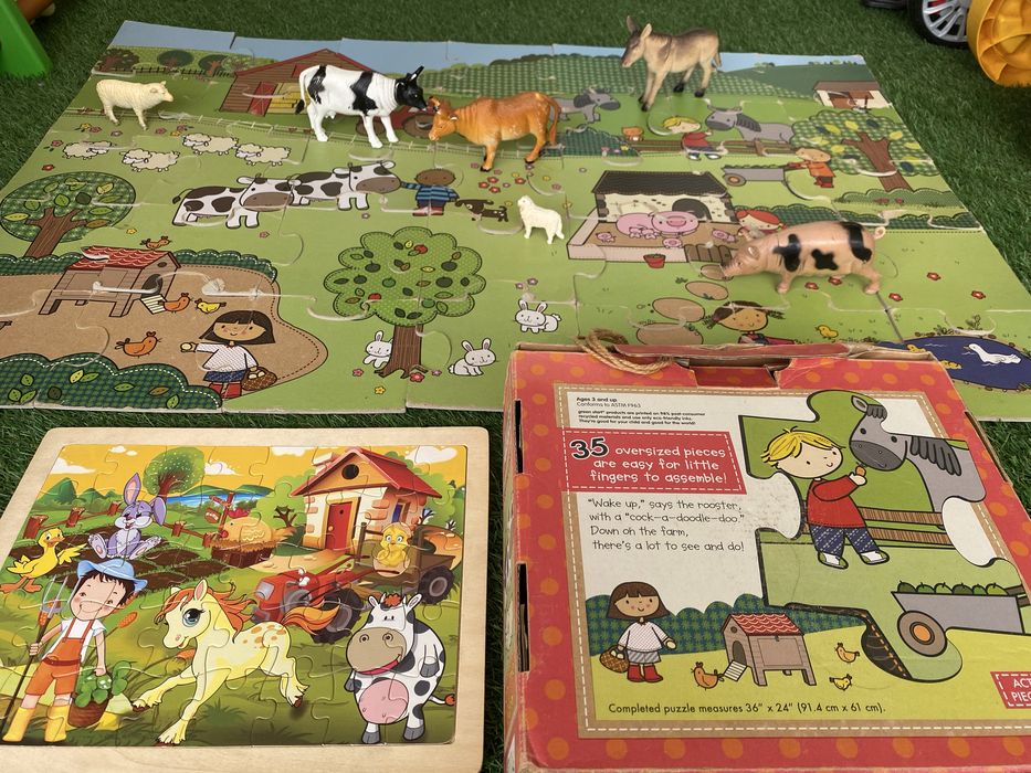 Os Animais da Quinta Puzzle Gigante Na Quinta Puzzle de madeira Quinta