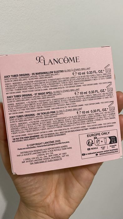 Zestaw trzech błyszczyków do ust Lancome The Juicy gift , na prezent