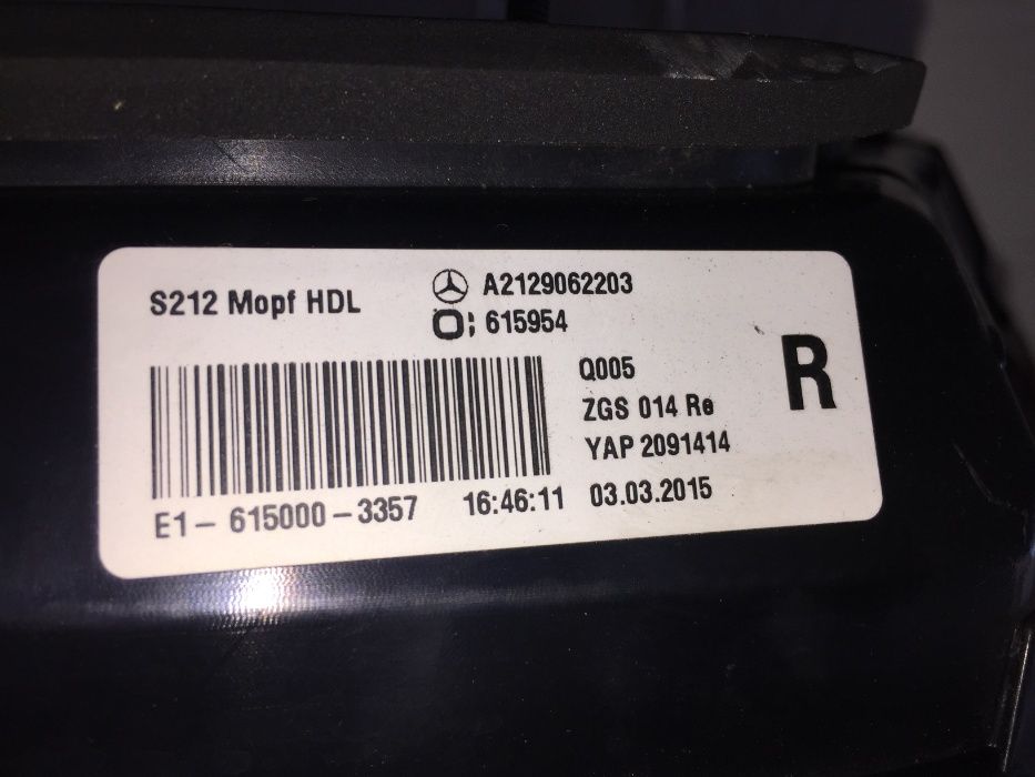 Mercedes E 2015 (S212/T212-facelift) farol traseiro carrinha